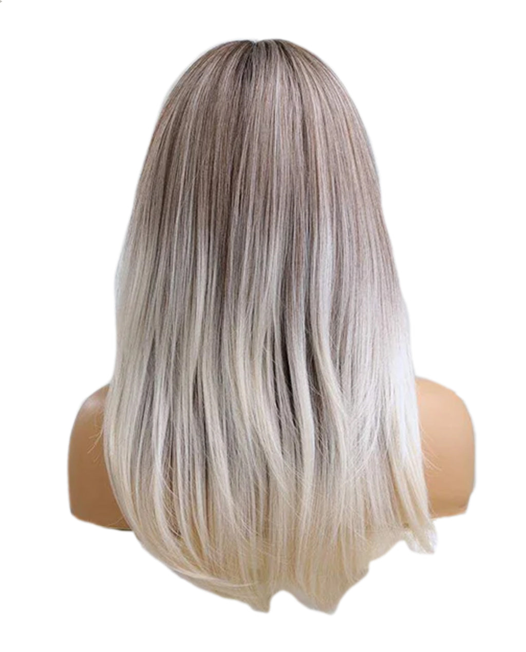 Long Straight Ombre Blonde Cosplay Synthetic Wig with Bangs - ABHAIR
