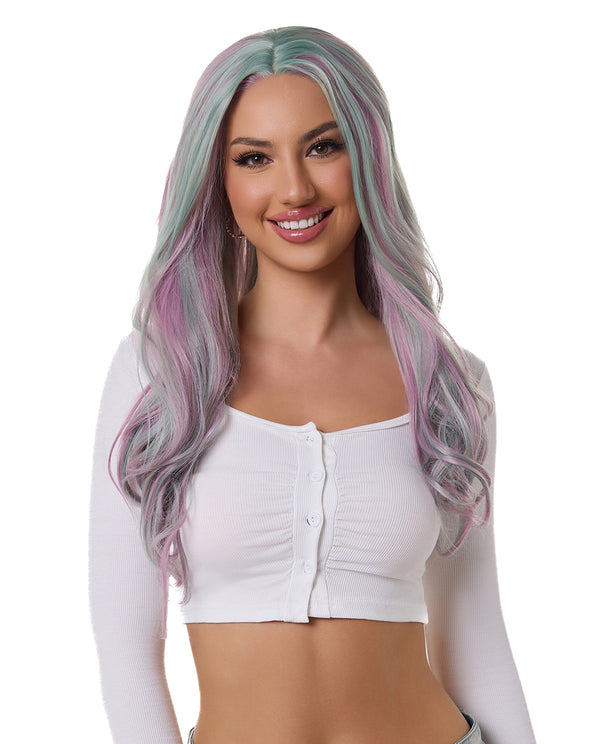 24"  Long Wavy Synthetic Lace Front Wig - ABHAIR