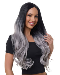 Gray Mix Ombre 22" Body Wave Synthetic Lace Front Wig - ABHAIR