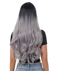 Gray Mix Ombre 22" Body Wave Synthetic Lace Front Wig - ABHAIR
