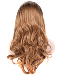 Dark Brown Ombre 20" Wavy Synthetic Lace Front Wig - ABHAIR
