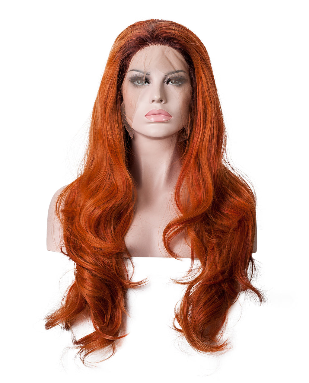 Ombre Orange Wavy 24" Synthetic Lace Front Wig - ABHAIR
