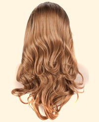 Dark Brown Ombre 20" Wavy Synthetic Lace Front Wig - ABHAIR
