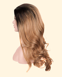 Dark Brown Ombre 20" Wavy Synthetic Lace Front Wig - ABHAIR