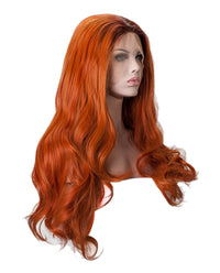 Ombre Orange Wavy 24" Synthetic Lace Front Wig - ABHAIR