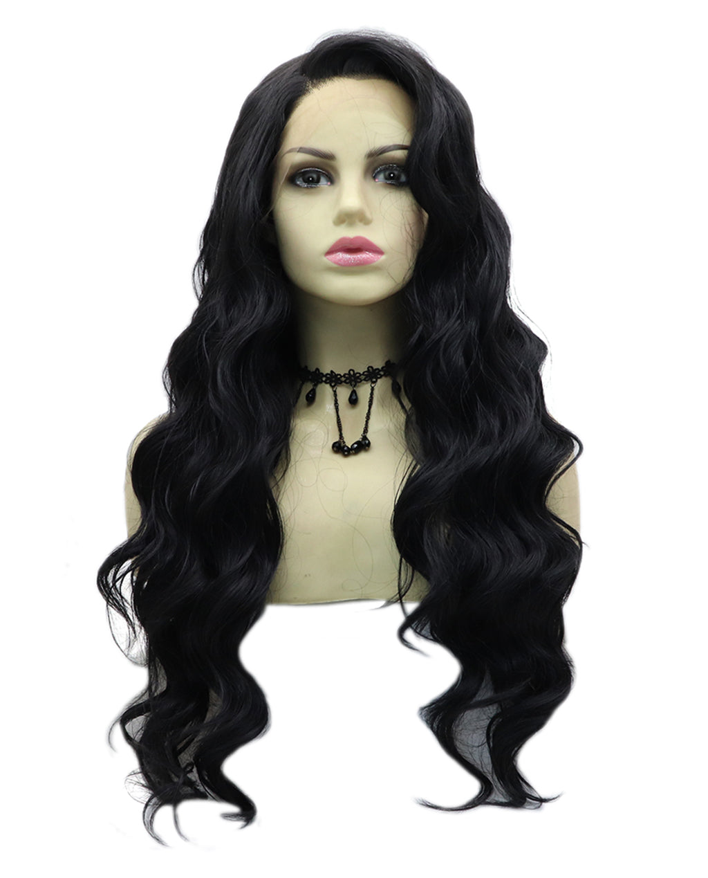 24" Natural Black Body Wave Synthetic Lace Front Wig - ABHAIR