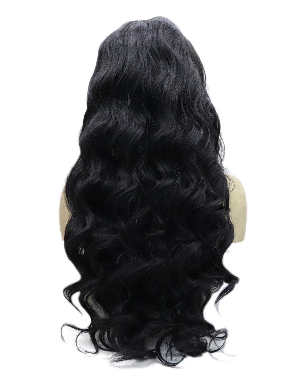 24" Natural Black Body Wave Synthetic Lace Front Wig - ABHAIR