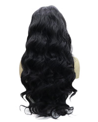 24" Natural Black Body Wave Synthetic Lace Front Wig - ABHAIR