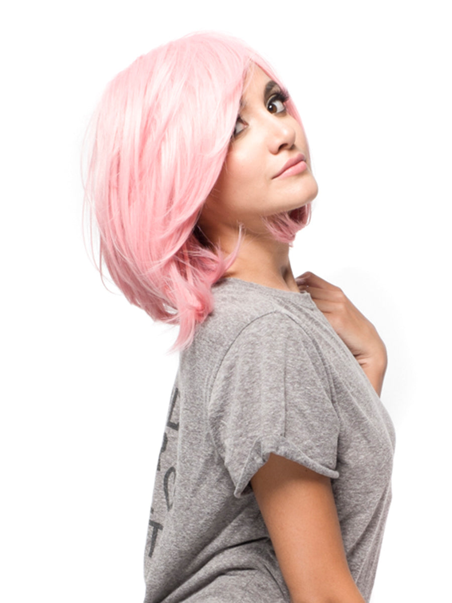Chic Pink Blush Couture Bob Costume Wig