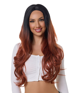 Brown Ombre 24" Wavy Synthetic Lace Front Wig - ABHAIR