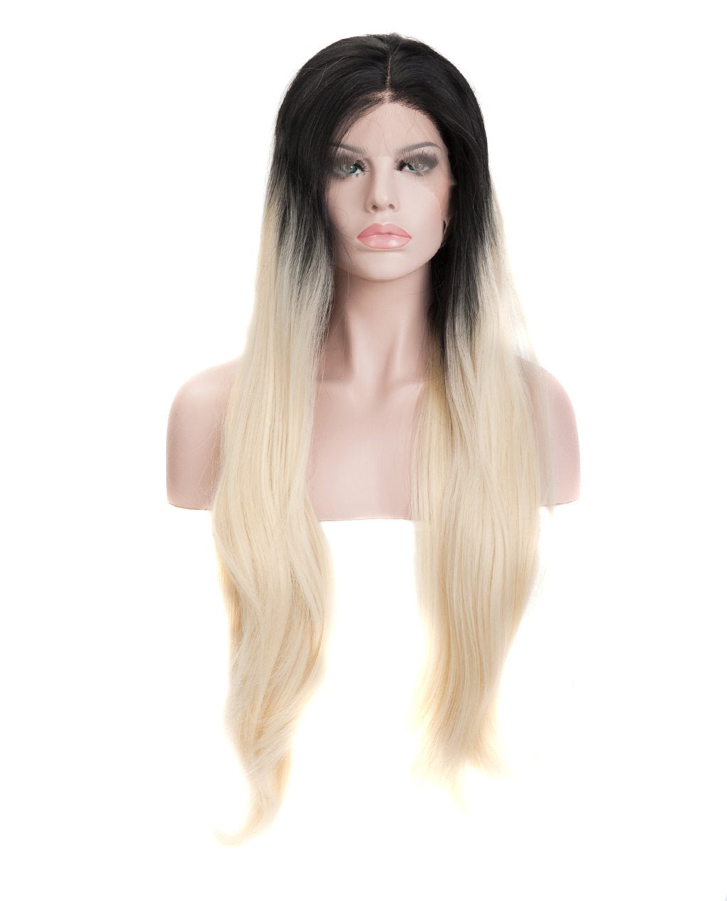 Black Blonde Ombre 22" Straight Wig