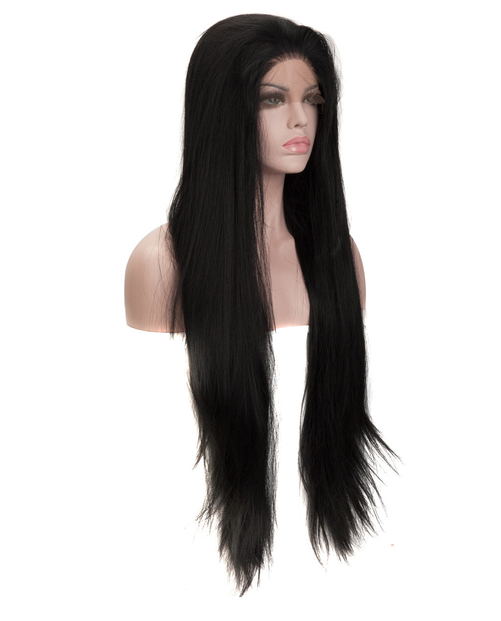 22" Natural Black Synthetic Lace Front Wig - ABHAIR