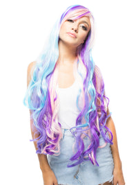 Pastel Multi-Color Wavy Costume Wig