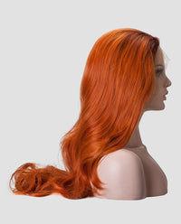 Ombre Orange Wavy 24" Synthetic Lace Front Wig - ABHAIR
