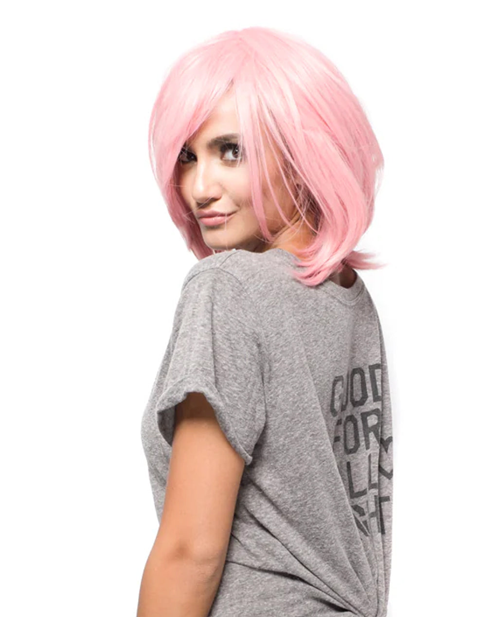 Chic Pink Blush Couture Bob Costume Wig