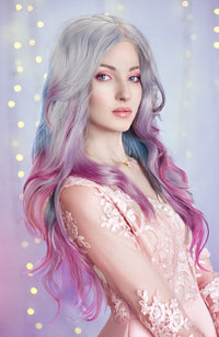 Gray Multi-Color Ombre 22" Wavy Wig