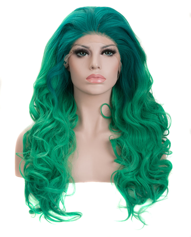 Blue-Green Ombre 22" Body Wave Wig