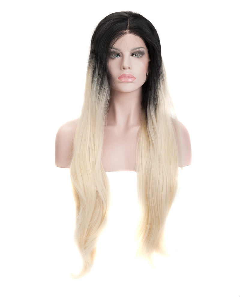 Black Blonde Ombre 22" Straight Wig