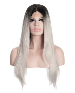 Gray Mix Ombre 22" Straight Wig