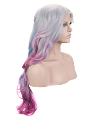 Gray Multi-Color Ombre 22" Wavy Synthetic Lace Front Wig - ABHAIR