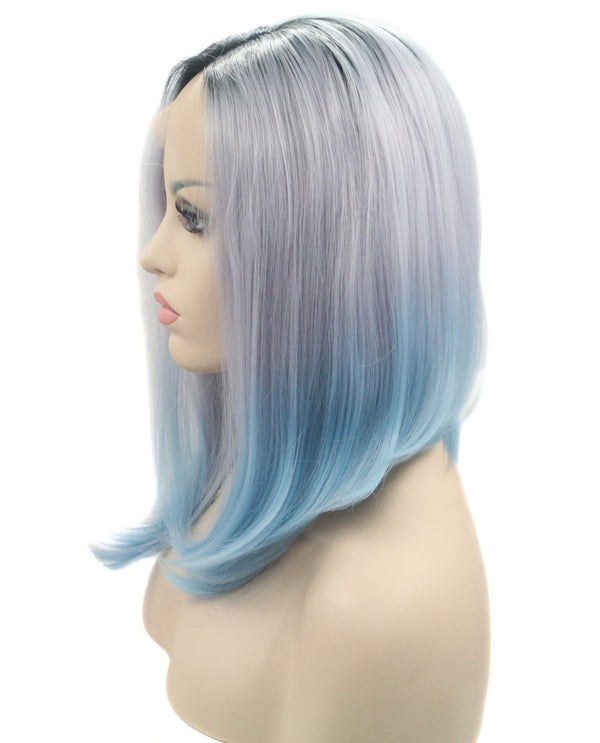 Ice Blue Ombre 14" Straight Wig