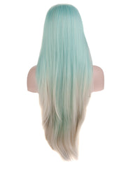 Light Blue Ombre 24" Straight Synthetic Lace Front Wig - ABHAIR
