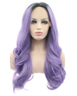 Pastel Purple 24" Wavy Lace Front Wig