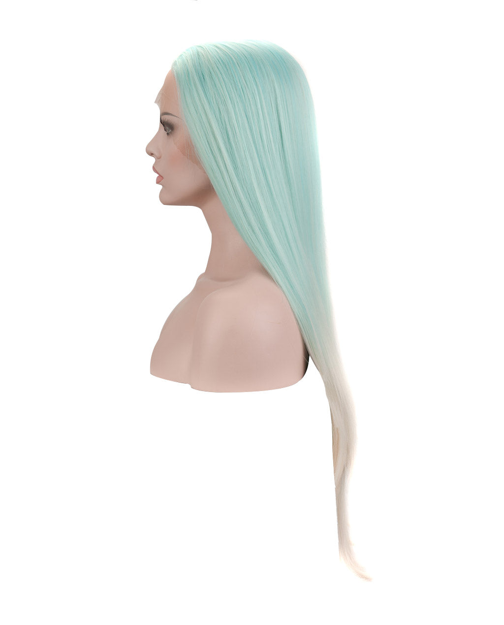 Light Blue Ombre 24" Straight Synthetic Lace Front Wig - ABHAIR