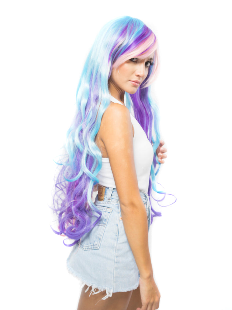 Pastel Multi-Color Wavy Costume Wig