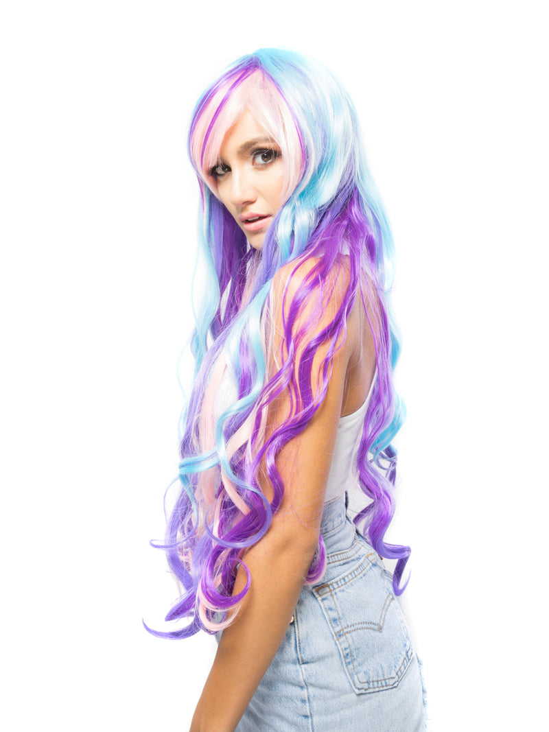 Pastel Multi-Color Wavy Costume Wig
