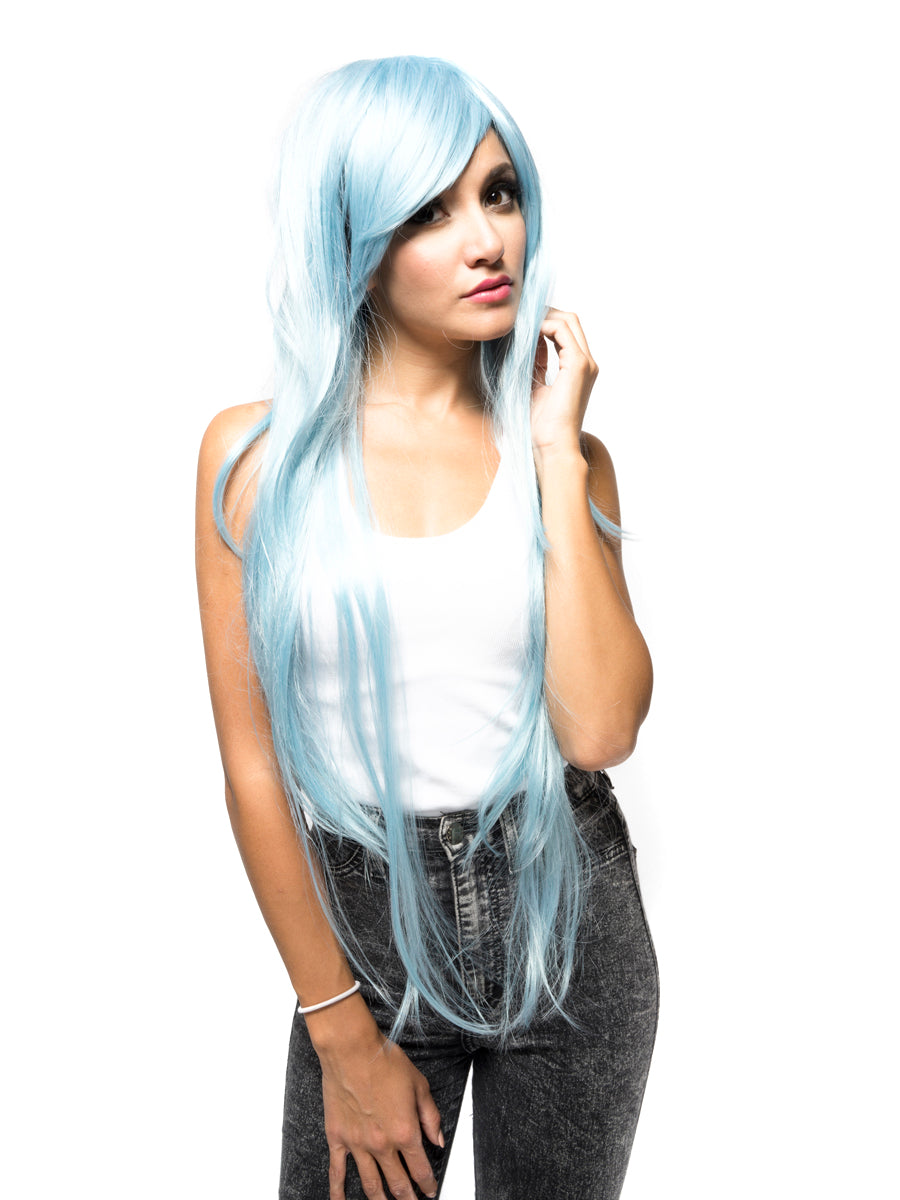 Pastel Blue Straight Costume Wig