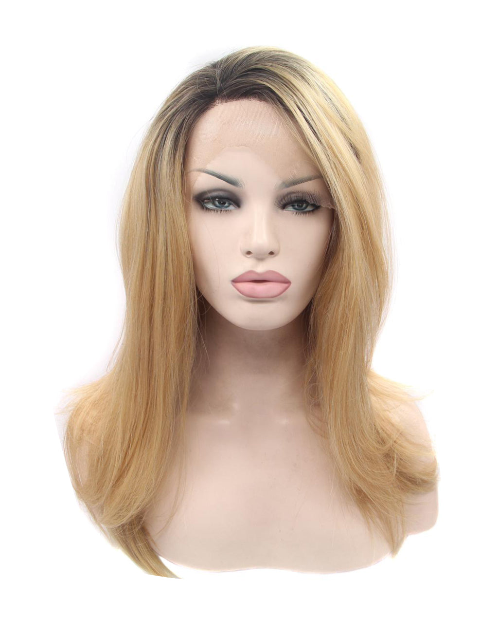 Dark Brown Ombre 18" Straight Wig