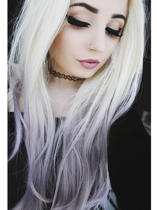 Platinum Blonde Ombre 20" Straight Wig