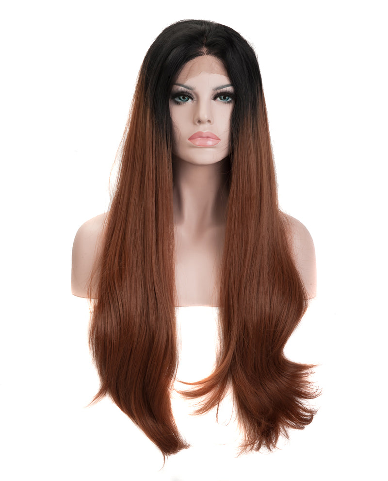Natural Black Ombre 22" Straight Wig