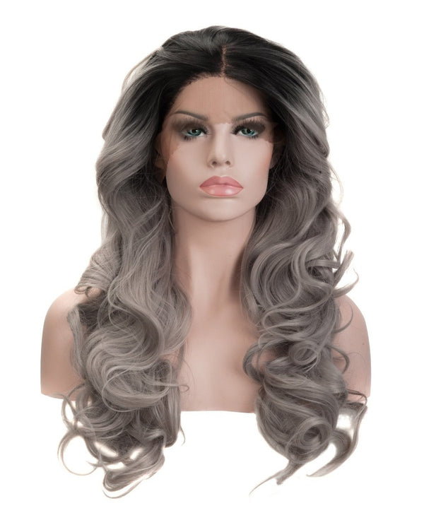 Gray Mix Ombre 22" Wavy Wig