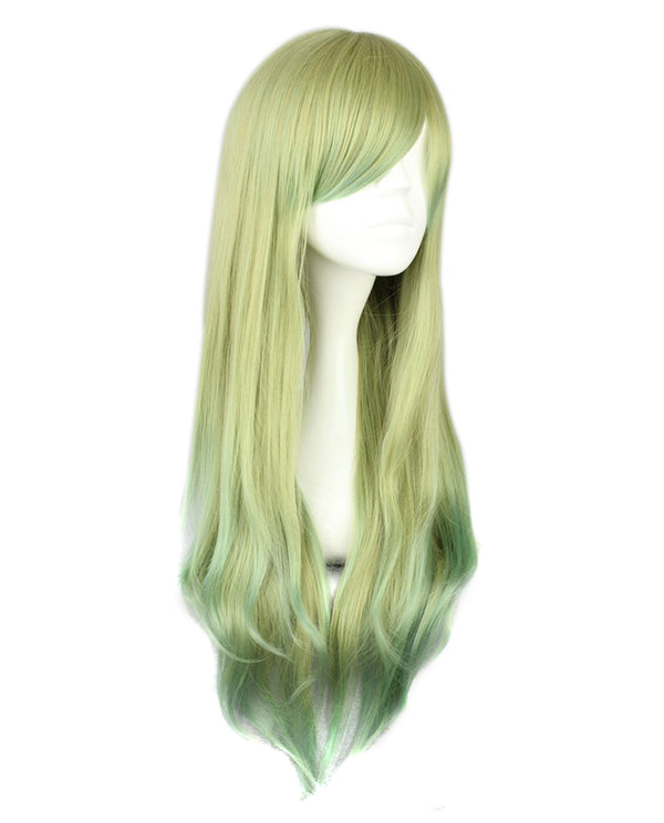 Long Straight Green Ombre Wig