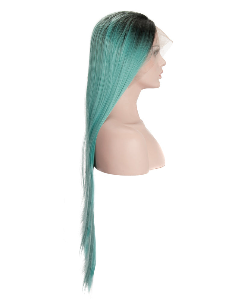 24" Medium Blue Ombre Wig