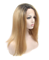 Dark Brown Ombre 18" Straight Wig