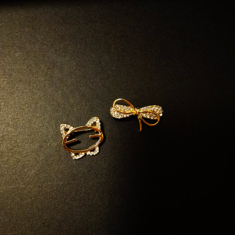 Jesayem 2 Pieces Brooch Pins Gold Crystal Ladies Brooch