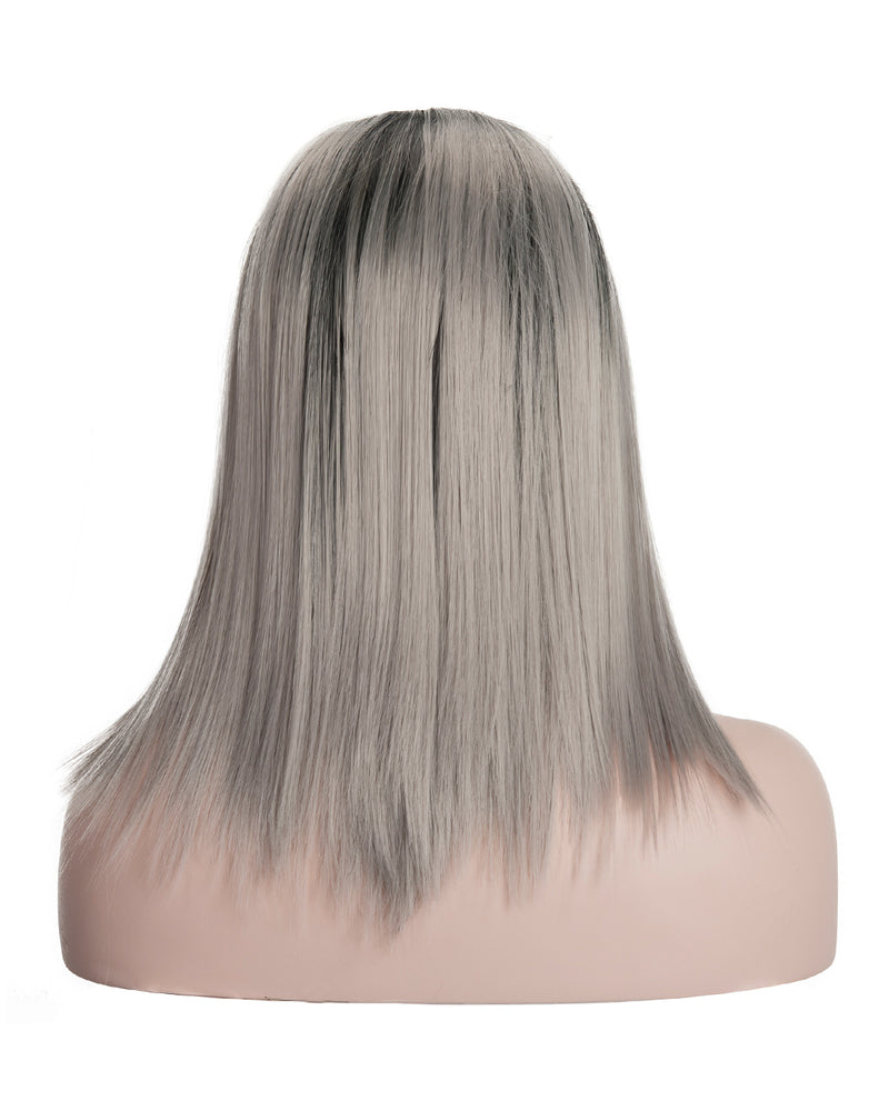 Gray Mix Ombre 12"  Straight Wig