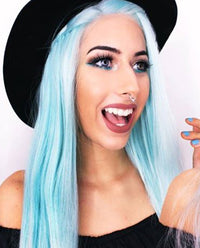 Light Blue Ombre 24" Straight Wig