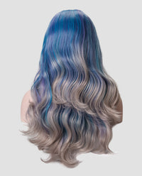 Blue/Gray Wavy 18"  Synthetic Lace Front Wig