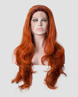 Ombre Orange Wavy 24" Synthetic Lace Front Wig