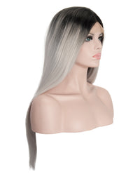 Gray Mix Ombre 22" Straight Wig