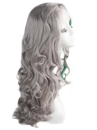 Pastel Grey with Green Highlight 26" Wavy Wig