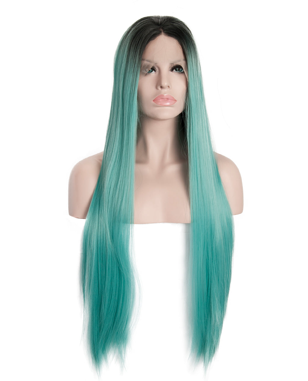 24" Medium Blue Ombre Wig