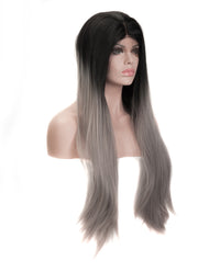 Gray Mix Ombre 24" Straight Wig