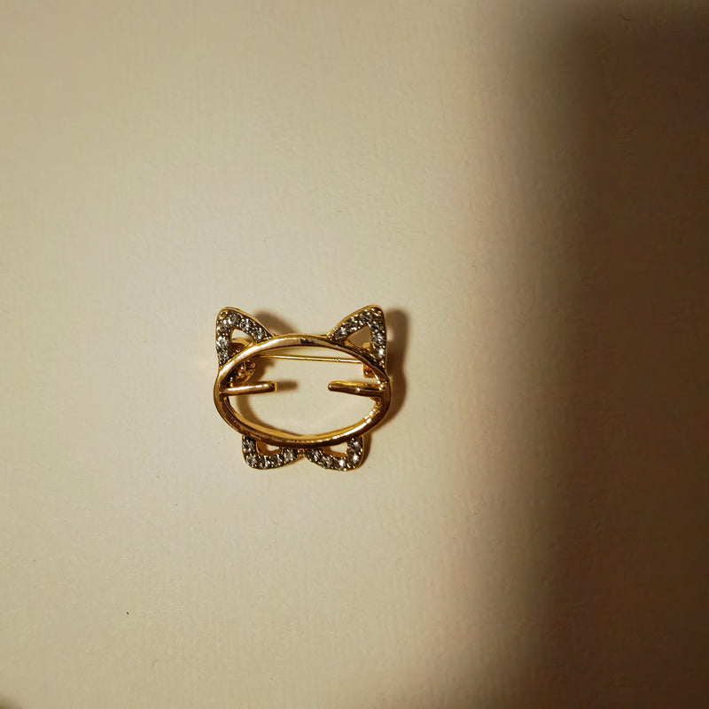 Jesayem 2 Pieces Brooch Pins Gold Crystal Ladies Brooch