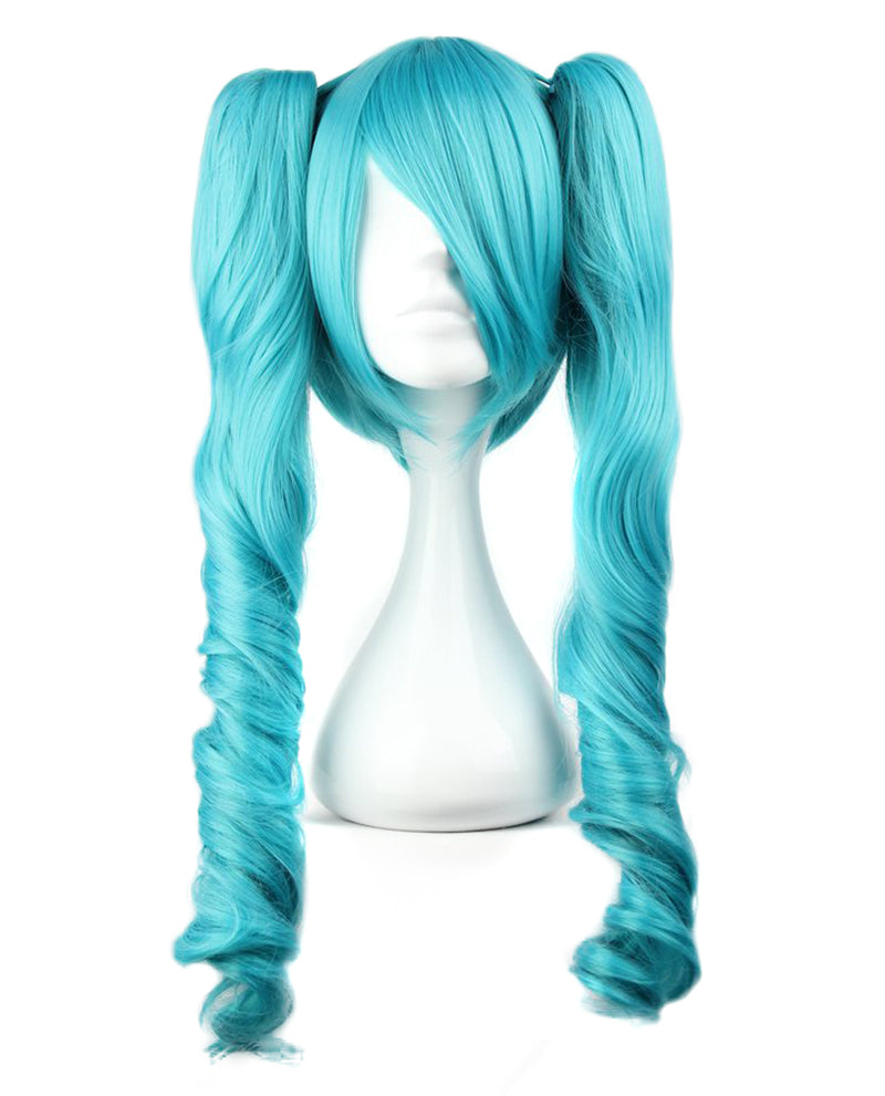 Vocaloid Inspired Curly Hatsune Miku Wig - Ice Blue