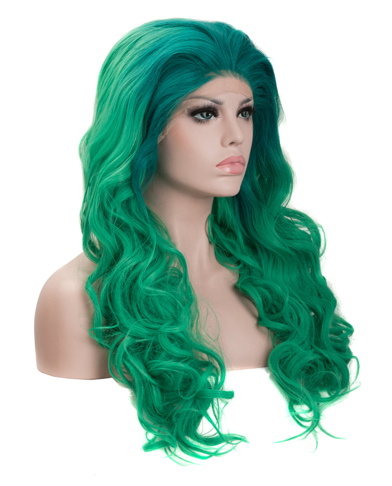Blue-Green Ombre 22" Body Wave Wig